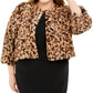 Calvin Klein Women's Plus Size Printed Faux-Fur Shrug Yellow Size 1X