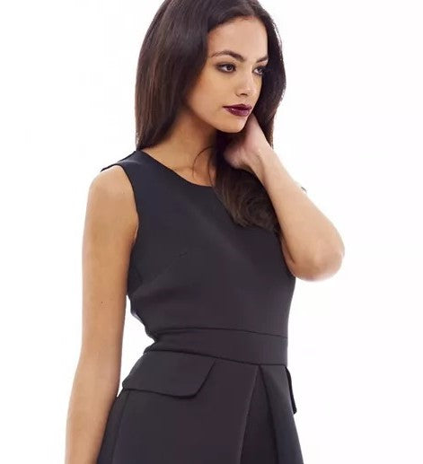 AX Paris Women's Scuba Pleated Dress Black Size 4