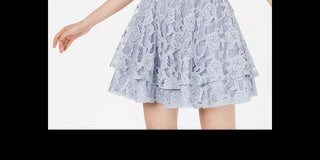 Speechless Juniors' Lace Double-Skirt Fit & Flare Dress Purple Size 5