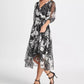 DKNY Women's Satin Burnout Maxi Dress Charcoal Size 2