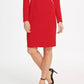 DKNY Women's Two Tone Cutout Sheath Dress Medium Red Size 14