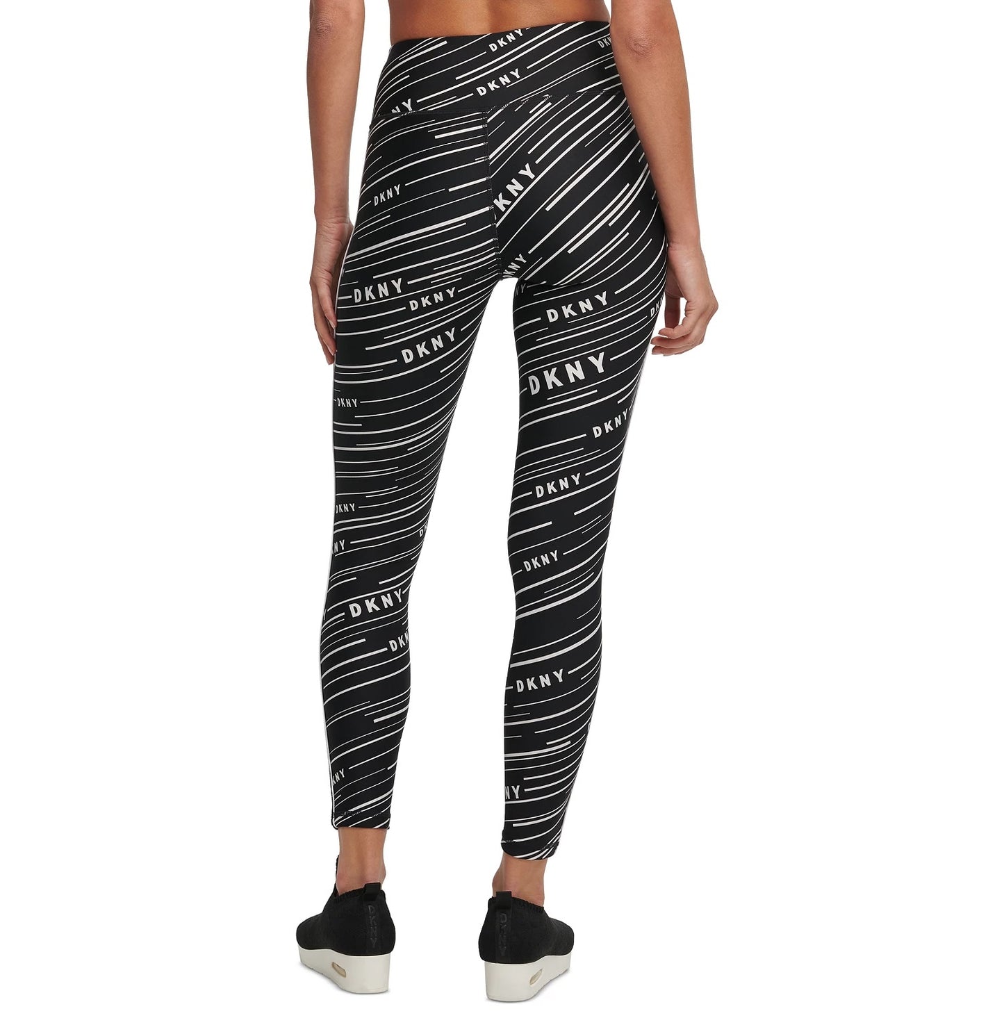 DKNY Women's Printed High Waist Leggings Black Size Small