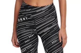 DKNY Women's Printed High Waist Leggings Black Size Small