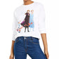 Mad Engine Disney Junior's Long Sleeve Cotton Frozen Graphic T-Shirt White Size Small