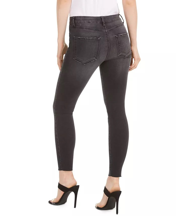 Sts Blue Women's Ellie Raw Hem Ankle Skinny Jeans  Black Size 30