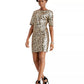 Betsey Johnson Women's Leopard Sequin Sheath Dress Yellow Size 8