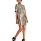 Betsey Johnson Women's Leopard Sequin Sheath Dress Yellow Size 8
