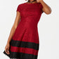 Teeze Me Junior's Lace Fit & Flare Dress Red Size 3
