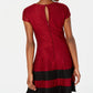 Teeze Me Junior's Lace Fit & Flare Dress Red Size 3