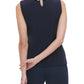 Tommy Hilfiger Women's Layered Look Sleeveless Top Dark Blue Size Large