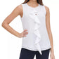 Tommy Hilfiger Women's Ruffle Front Top White Size X-Large