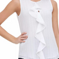 Tommy Hilfiger Women's Ruffle Front Top White Size X-Large