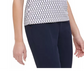Tommy Hilfiger Women's Printed Ruched Sleeve Top White Size Small