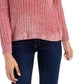 Hippie Rose Juniors' Chenille Turtleneck Sweater Brght Pink Size Medium