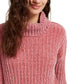 Hippie Rose Juniors' Chenille Turtleneck Sweater Brght Pink Size X-Small