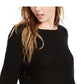Hippie Rose Women's Lace-Up Tunic Sweatshirt Black Size Medium