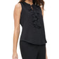 Tommy Hilfiger Women's Dot-Print Ruffled Top Black Size Small