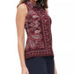 Tommy Hilfiger Women's Paisley Button Up Collared Blouse Red - Size Small