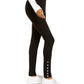 Hippie Rose Junior's Snap Hem Pull On Ponte Pants Black Size Large