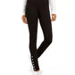 Hippie Rose Junior's Snap Hem Pull On Ponte Pants Black Size Large