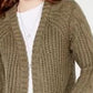 Hippie Rose Junior's Cable Knit Cardigan Brown Size X-Large