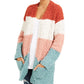 Hippie Rose Juniors' Cozy Colorblocked Cardigan Dark Red Size Small