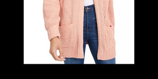 Hippie Rose Junior's Chenille Cardigan Orange Size Small