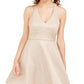 Teeze Me Juniors' Allover-Glitter Fit & Flare Dress Gold Size 11
