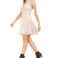 Teeze Me Juniors' Allover-Glitter Fit & Flare Dress Gold Size 11