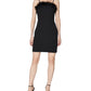 Laundry By Shelli Women's Segal Faux Feather Trim Sheath Dress Black Size 10