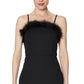 Laundry By Shelli Women's Segal Faux Feather Trim Sheath Dress Black Size 10