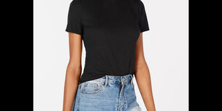 Hippie Rose Juniors' Rib-Knit Mock Turtleneck Top Black Size Medium