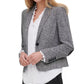 Tommy Hilfiger Women's Marled Peak Lapel Blazer Charcoal Size 16