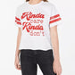 Rebellious One Juniors' Kinda Care T-Shirt White Size X-Large