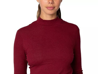 Rebellious One Juniors' Mock-Neck Top Bright Red Size X-Large