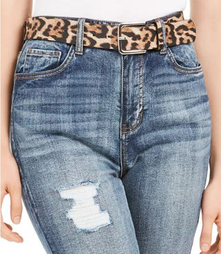 Dollhouse Junior's Ripped Skinny Jeans With Belt Navy Size 13