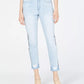 Rewash Junior's Ripped Herringbone Contrast Skinny Jeans Blue Size 0
