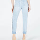 Rewash Junior's Ripped Herringbone Contrast Skinny Jeans Blue Size 0