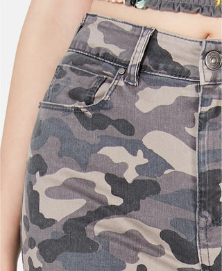 Rewash Juniors' Camo Cropped Skinny Jeans Gray Size 7
