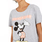 Disney Juniors' Mickey Mouse Graphic T-Shirt Gray Size Small