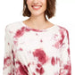 Hooked Up By Iot Juniors' Tie Dye Twist-Front Top Dark Red Size Extra Small