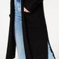 Hooked Up By Iot Juniors' Textured Duster Cardigan Black Size Small