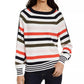 Tommy Hilfiger Women's Striped Balloon-Sleeve Sweater White Size Medium