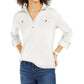 Tommy Hilfiger Women's Waffle Knit Popover Top White Size X-Large