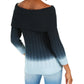 Tommy Hilfiger Women's Off-The-Shoulder Tie-Dye Sweater Blue Size X-Large
