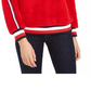 Tommy Hilfiger Women's Striped-Trim Sherpa Sweatshirt Medium Red Size Small Petite