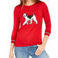 Tommy Hilfiger Women's Holiday Terrier Sweater Medium Red Size Extra Small