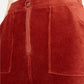 Rewash Women's Corduroy Mini Skirt Orange Size Large