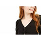 Crave Fame Juniors' Ruched Textured Top Black Size Large