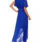 Jessica Howard Women's Faux Wrap Maxi Dress Bright Blue Size 6